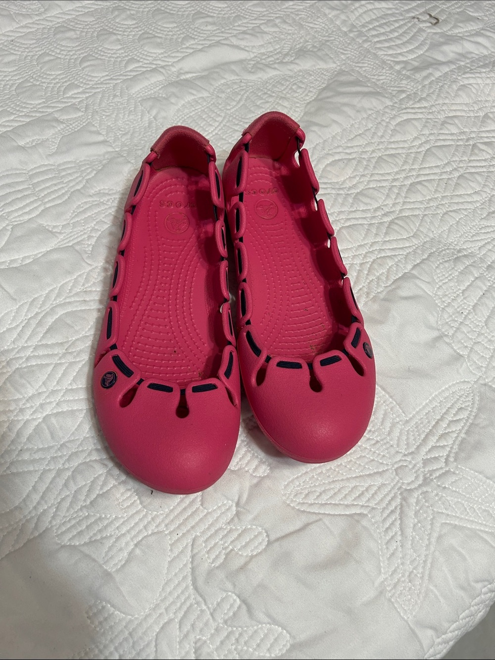 CROCS Kids' Hot Pink Slip-On Ballet Flats